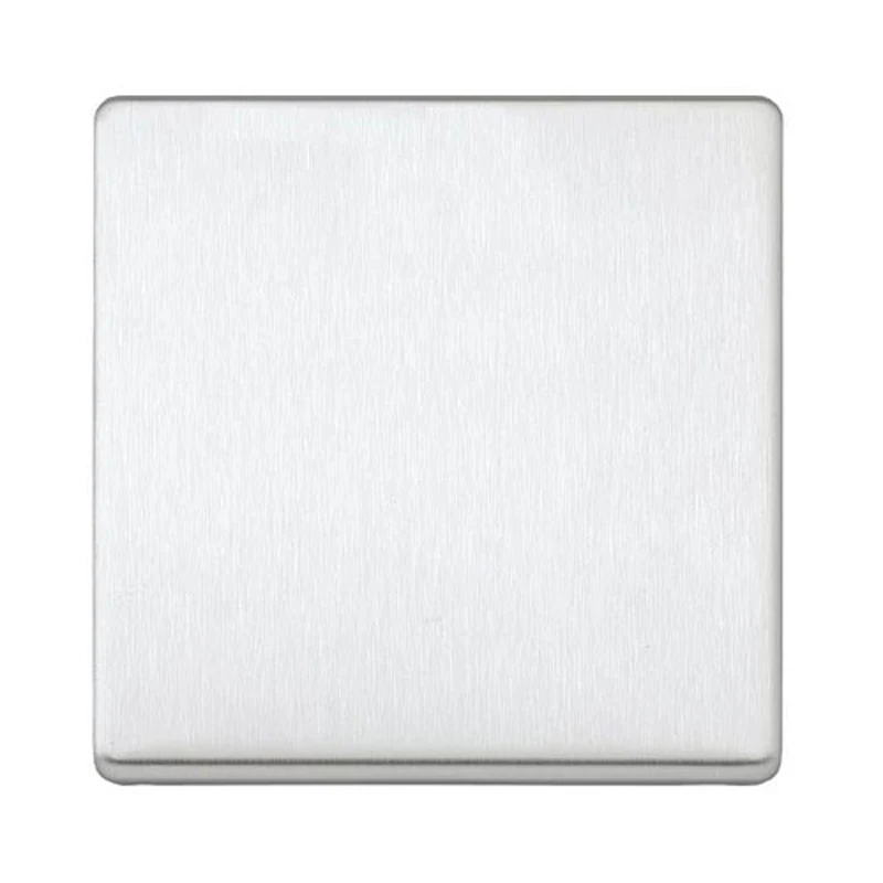 MK Electric Blanking Plate 1 Gang 86X86mm Brushed Stainless Steel - Image 2