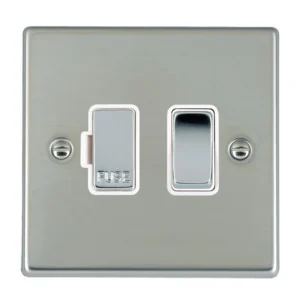 Hamilton Connection Unit Fused 88X88mm Bri Steel/Bri Chrome White Insert