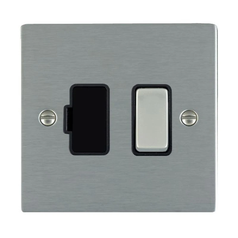 Hamilton Connection Unit Fused 86X86mm Satin Steel/Satin Steel Black Insert - Image 2