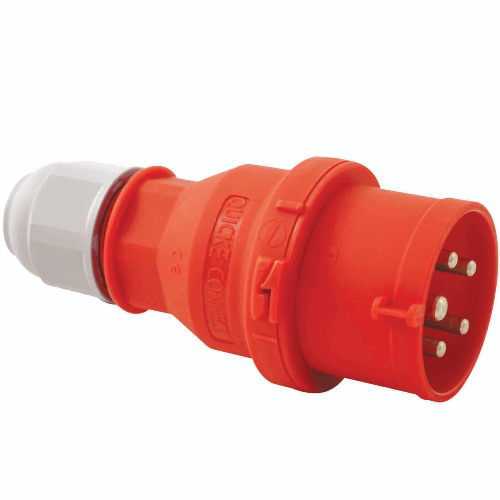 Newlec Industrial Power Plug Male Screwless 3P+N+E 32A 415V IP44 Red - Image 3
