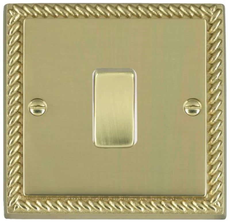 Hamilton Switch Rocker 1 Gang 2 Way 10A 88X88mm Polished Brass White Insert - Image 2
