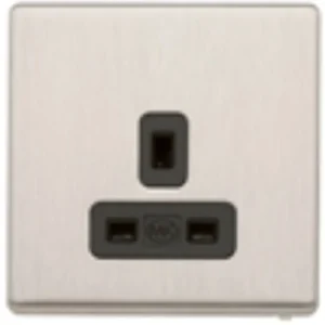 MK Electric Socket 1 Gang Unswitched Dual Earth 13A White White Inserts