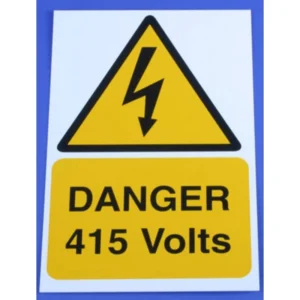 Industrial Signs Yellow And Black Danger 415 Volts Sign