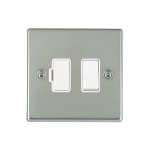 Hamilton Connection Unit Fused 88X88mm Bright Steel White Insert