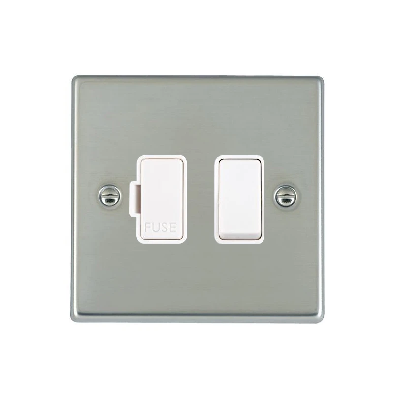 Hamilton Connection Unit Fused 88X88mm Bright Steel White Insert