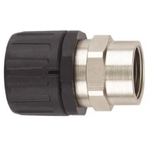 Flexicon Connector Straight Swivel Brass Internal Black Thread