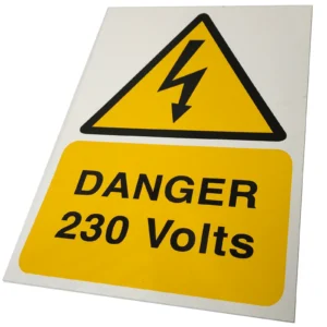 Industrial Signs Danger 230 Volts Rigid S/A PVC 150 x 225mm