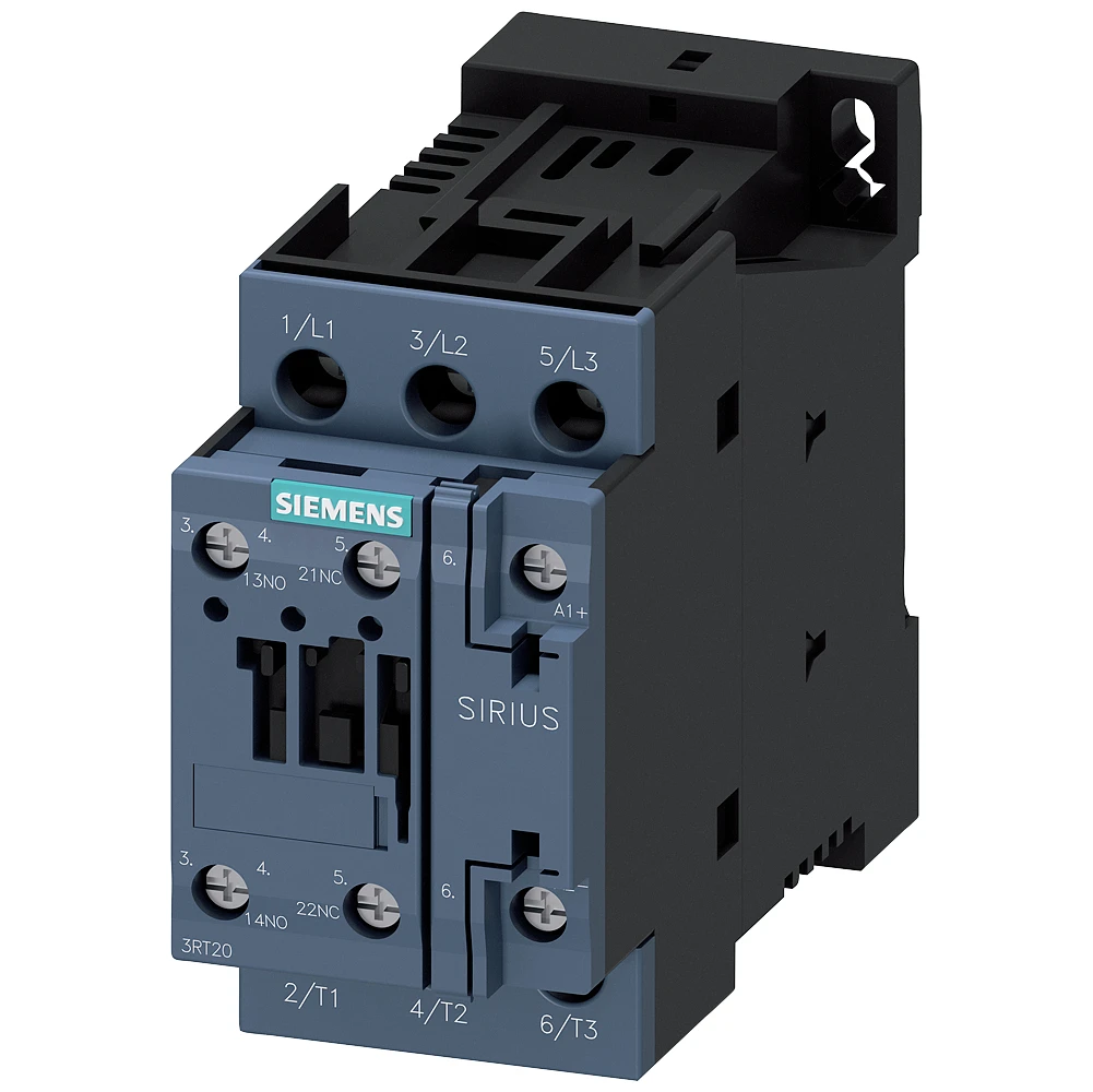 Siemens Contactor, AC-3, 12 A/5.5 KW/400 V, 3-Pole, 24 V DC, Function Module Optional, 1 NO+1 NC, Screw Terminal