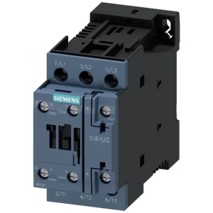 Siemens Contactor, AC-3, 25 A/11 KW/400 V, 3-Pole, 48 V DC, 1 NO+1 NC, Screw Terminal