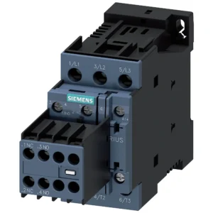 Siemens Contactor, AC-3, 17 A/7.5 KW/400 V, 3-Pole, 24 V DC, 2 NO+2 NC, Screw Terminal
