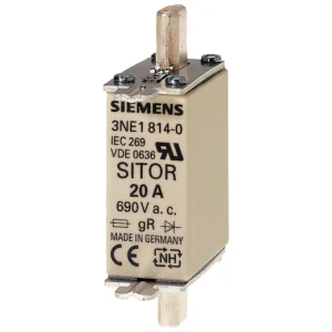 Siemens SITOR Fuse Link, With Blade Contacts, NH000, In: 35 A, GS, Un AC: ...