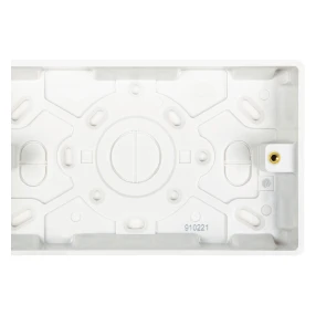 Newlec White Slimline Curved 2 Gang 25mm Surface Mounted Pattress Box