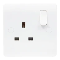 Newlec Slimline Curved 13A 1 Gang Double Pole Switched Socket