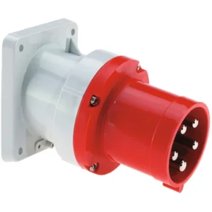 CEENorm Appliance Inlet Panel 3P+N+E IP44 63A 415V Red