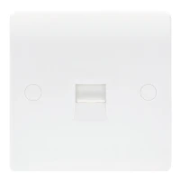 Newlec White Slimline Curved 1 Gang BT Secondary Telephone Outlet