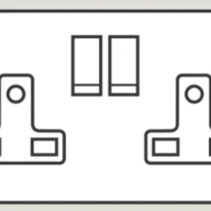 Wandsworth Front Plate For 2 Gang Switched Socket 13A Satin Stainless Steel
