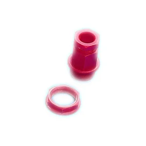 Newlec Hexagon Top Stuffing Gland 20mm IP54 Nylon Red for 7-10.5mm Dia Cables C/W Locknut [Pack=10]