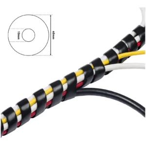 D-Line Wrap Spiral Cable Tidy 10-40mm x 2.5m Black 10-40mm Expandable