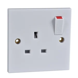 Schneider Electric Exclusive 1-Gang Square Edge Switched Socket 13A White