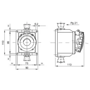 Gewiss Socket Low Voltage Watertight Surf 2P+E 16A 110V
