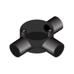 MK Electric Circular Box Tangent Tee 20mm Black PVC-U