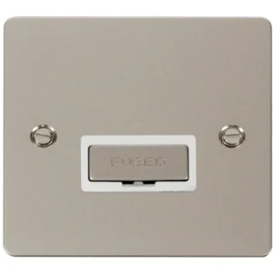 Click Scolmore Connection Unit Fused 13A Pearl Nickel White Insert