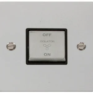 Click Scolmore Switch Fan Isolator 3P 10A Polished Chrome Black Insert