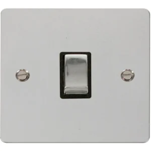 Click Scolmore Switch DP 20A Polished Chrome Black Insert