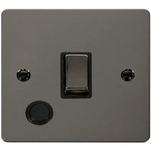 Click Scolmore Connection Unit Flex Outlet 20A Black Nickel Black Insert