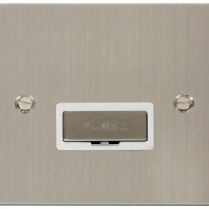 Click Scolmore Stainless Steel White Insert 13A Ingot Fused Connection Unit