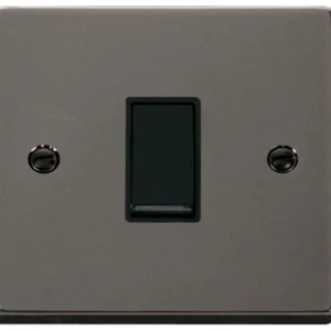 Click Scolmore Victorian Black Nickel Black Insert 10AX 1 Gang Intermediate Plate Switch