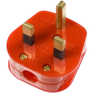 Click Scolmore Red 13A Resilient Non-Standard Plug Top (13A Fused) Bar Gr