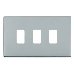 Hamilton Front Plate Double 3 Grid Aperture 146X86mm Bright Chrome
