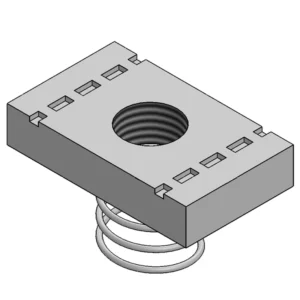 Newlec Channel Nut Short Spring M6 Thread Bright Zinc Plated [Pack=20]