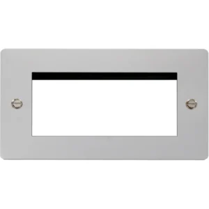 Click Scolmore Front Plate 2 Gang Quad Aperture Polished Chrome