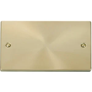 Click Scolmore Victorian Satin Brass 2 Gang Blank Plate