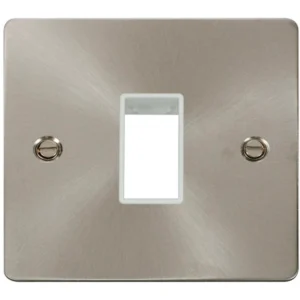 Click Scolmore Front Plate 1 Gang 1 Aperture Brushed Stainless White Insert