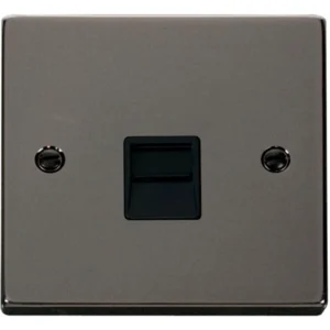 Click Scolmore Victorian Black Nickel Black Insert Single Telephone Outlet (Secondary)