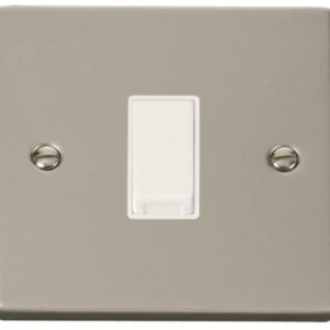 Click Scolmore Plate Switch 1 Gang 2 Way 10A Pearl Nickel White Insert Victorian