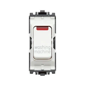Deta Grid Switch DP Module Neon In Rocker 20A White Marked Washing Mach