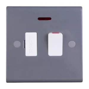 Deta Connection Unit DP Switched Fused Neon 13A Grey Part M White Rckr
