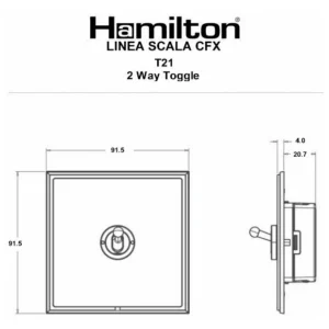 Hamilton Switch Dolly 1 Gang 2 Way 20A 91.4X91.4mm Antique Brass/Ant Brushed