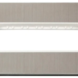 Click Scolmore Front Plate 2 Gang 6 Aperture In Line Stainless Steel White Gasket Vi