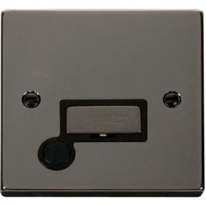Click Scolmore Victorian Black Nickel Black Insert 13A Ingot Fused Connection Unit With Optional Flex Outlet
