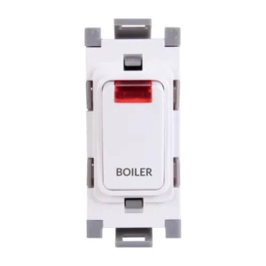 Deta Grid Switch DP Module Neon In Rocker 20A White Marked Boiler