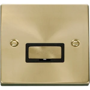 Click Scolmore Victorian Satin Brass Black Insert 13A Ingot Fused Connection Unit