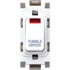 Deta Grid Switch DP Module Neon In Rocker 20A White Marked Tumble Dryer