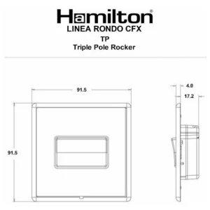 Hamilton Switch Rocker 1 Gang TP 10A 91.4X91.4mm Antique Brass/Ant Brushed Black Ins