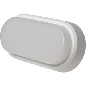 Robus Bulkhead Ohio Oval 3000K 12W White+Black Trims IP54