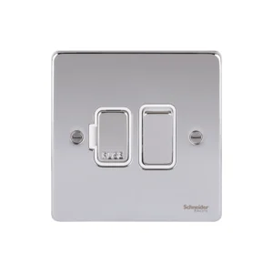 Schneider Electric Ultimate Low profile, switched fused connection, chrome
